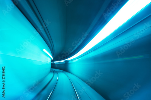 Subway tunnel motion speed rail