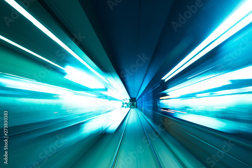 Speed underground railway motion blur