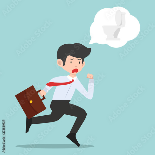 Businessman go to the toilet