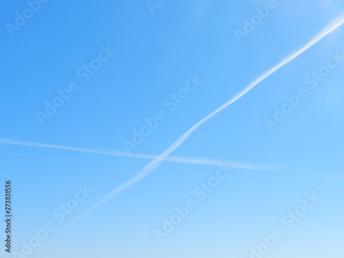 traces of aircraft in the sky