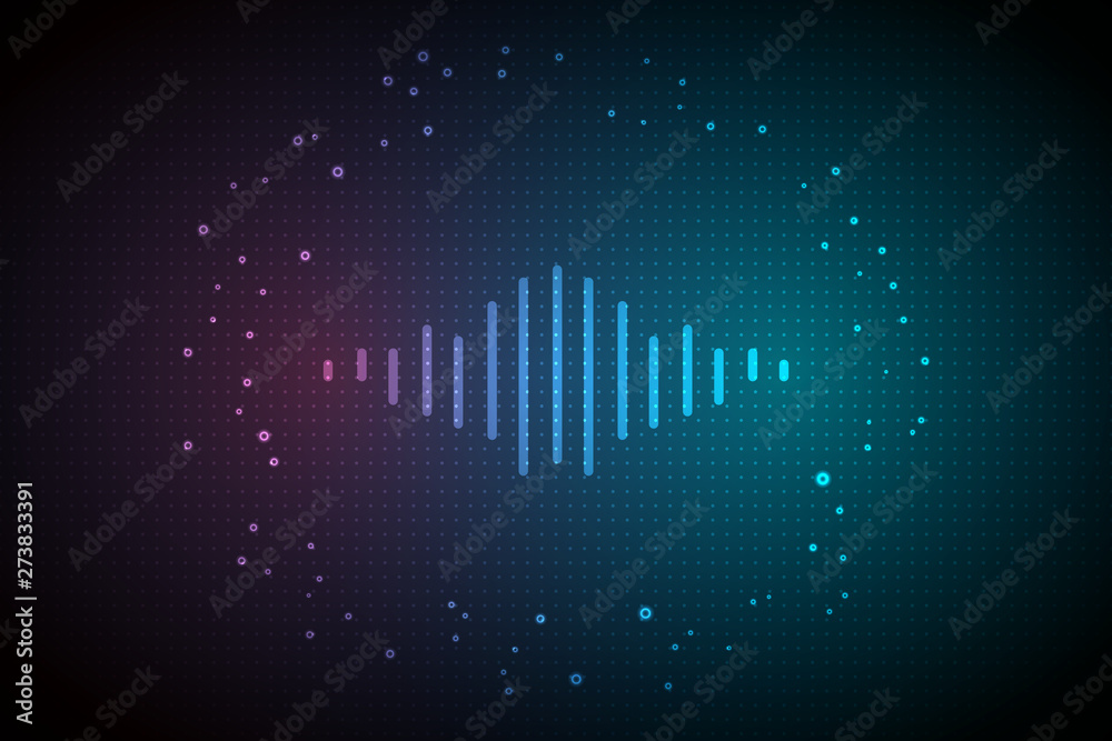Digital audio wave abstract illustration background, technology concept. Digital audio wave abstract illustration background, technology concept.