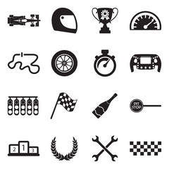 Ingelijste posters Formule 1 Formule 1 iconen zwarte vormgeving  © andrej