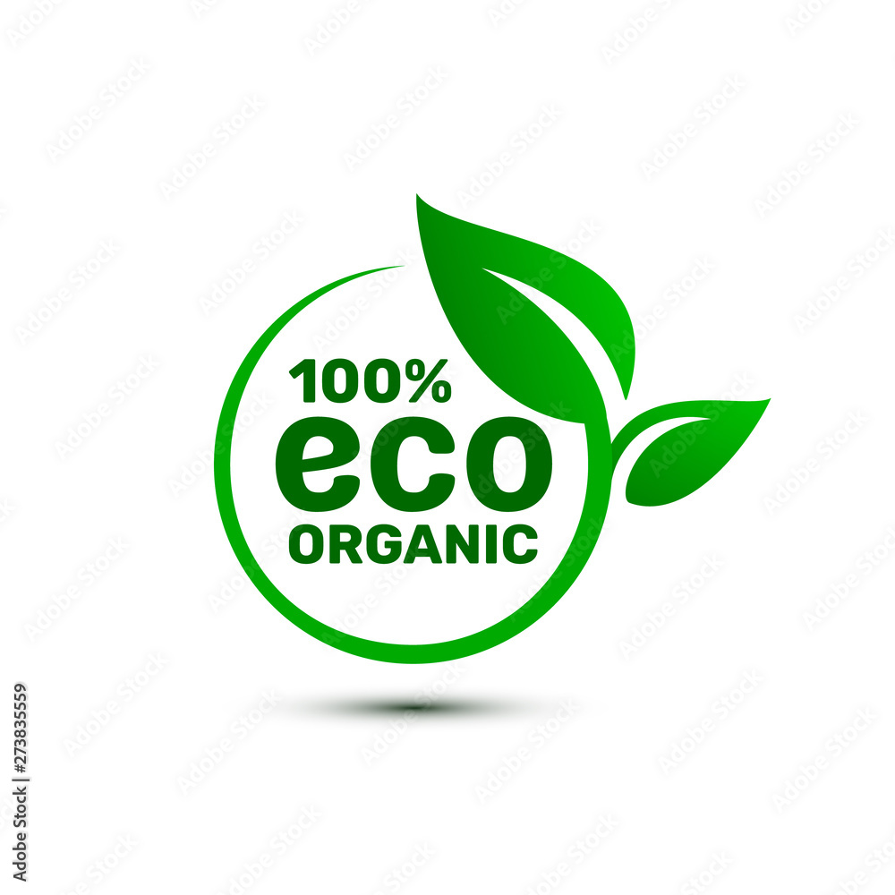 Green organic leaf of a tree, icon on a white background. Green organic leaf of a tree, icon on a white background.