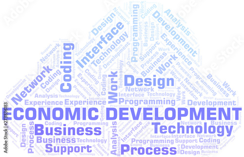 Economic Development word cloud. Wordcloud made with text only.