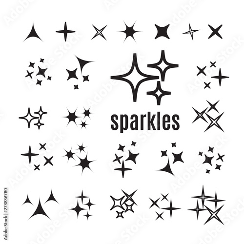 Icon star. Sparkles collection. Sparks vector icons set