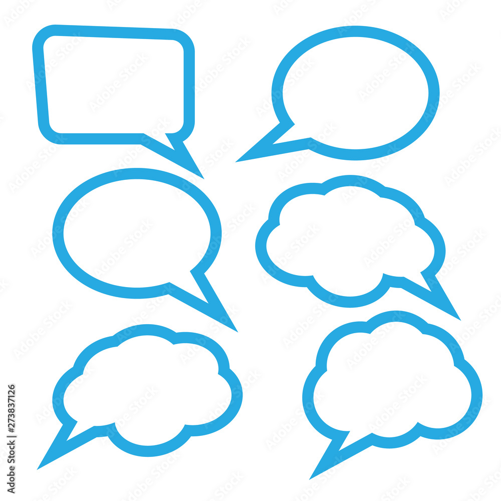 Speech Bubbles Set. Stickers of speech bubbles vector Speech Bubbles Set. Stickers of speech bubbles vector