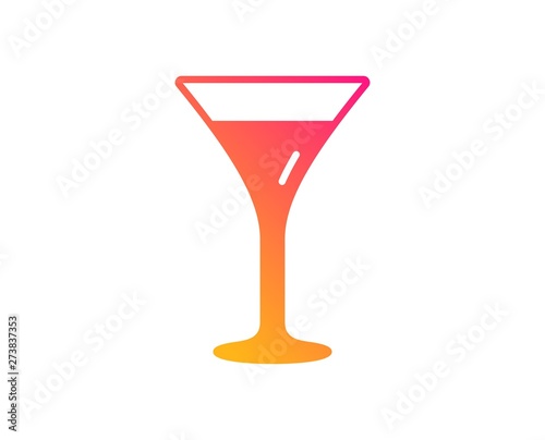 Martini glass icon. Wine glass sign. Classic flat style. Gradient martini glass icon. Vector