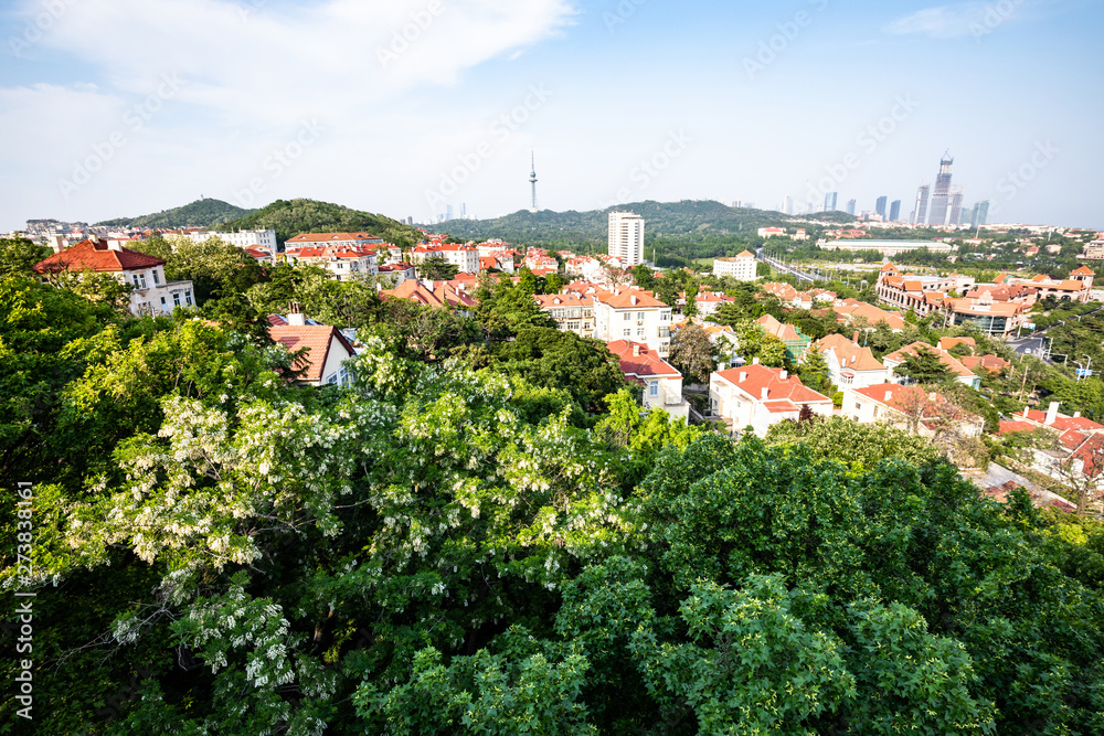 Red house and forest in Qingdao, China