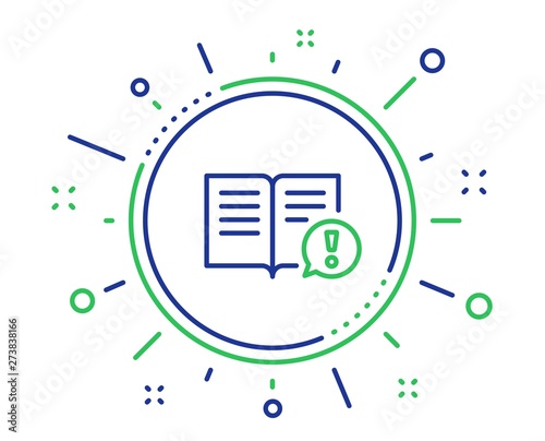 Interesting facts line icon. Exclamation mark sign. Book symbol. Quality design elements. Technology facts button. Editable stroke. Vector