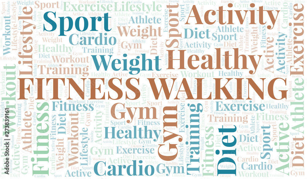 Fitness Walking word cloud. Wordcloud made with text only.