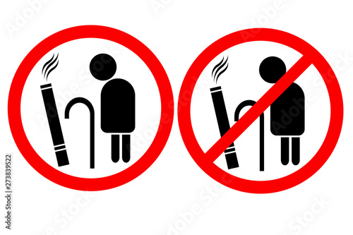 Do not smoke in this area because there are old people living