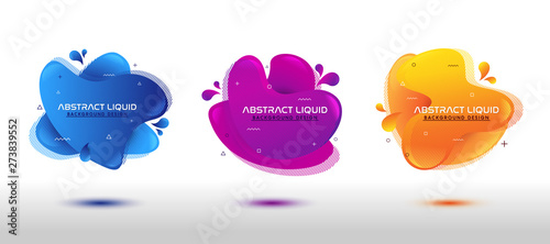 modern abstract dynamic fluid liquid set