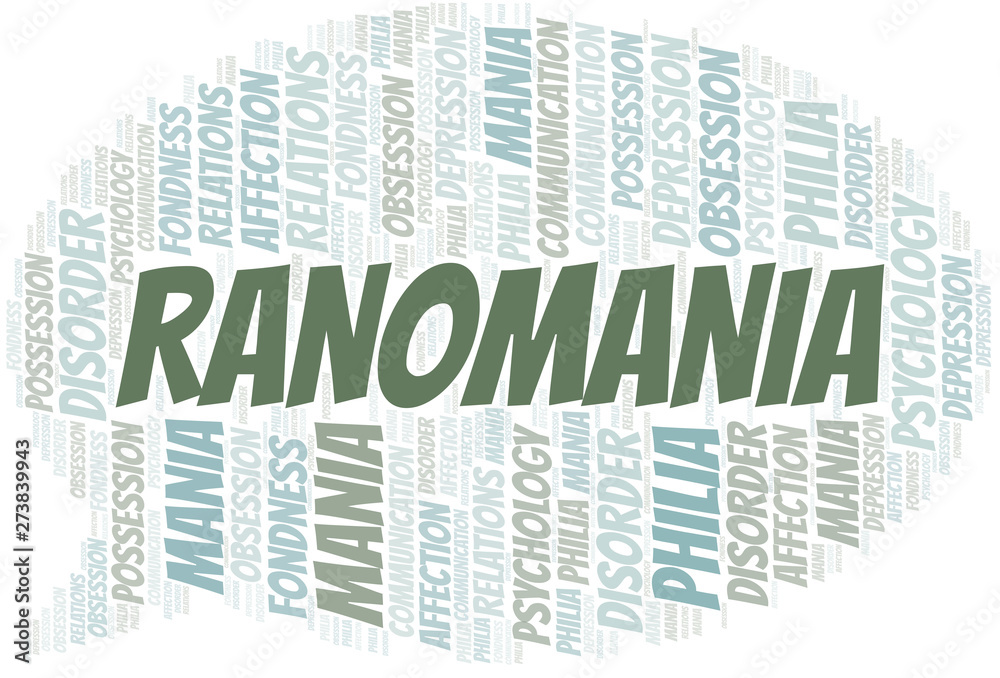 Fototapeta premium Ranomania word cloud. Type of mania, made with text only.