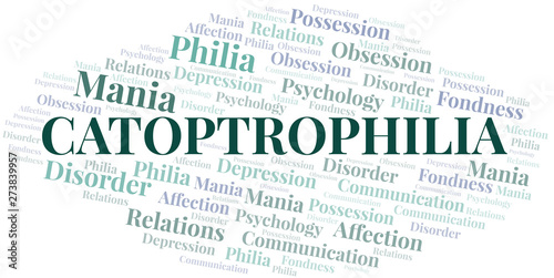 Catoptrophilia word cloud. Type of Philia.