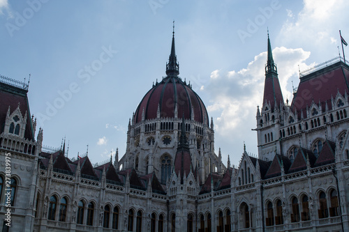 12.06.2019. Hungary, Budapest. A historical sight, parliament in the downtown. Architecture.