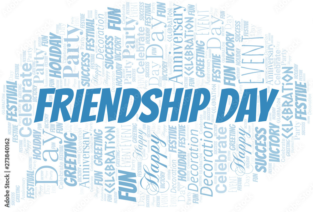 Fototapeta premium Friendship Day Word Cloud. Wordcloud Made With Text.