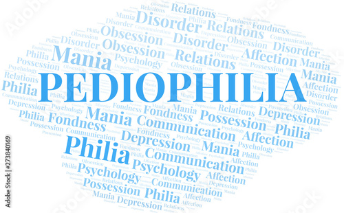 Pediophilia word cloud. Type of Philia.