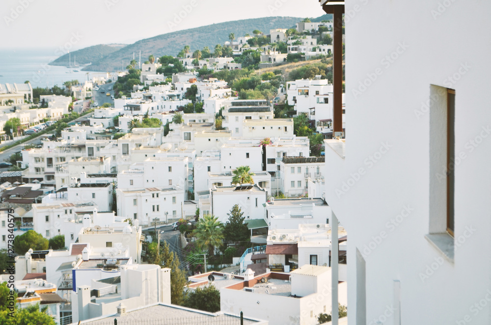 View of the sea coast and the city of Bodrum. - Image