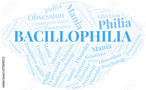 Bacillophilia word cloud. Type of Philia.