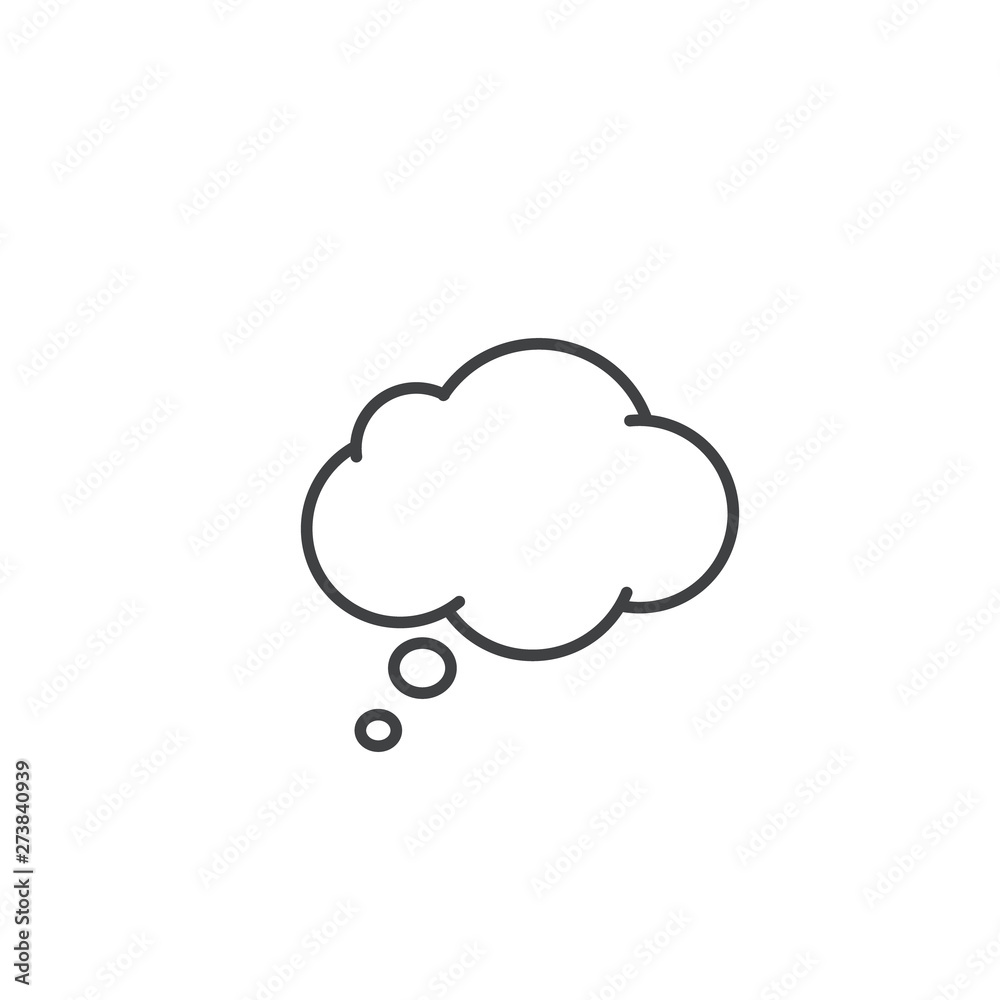 Think Speech Bubble line icon, Vector outline isolated sign