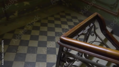 Staircase railings. Old retro vintage house. 19th Century. St.Petersburg.