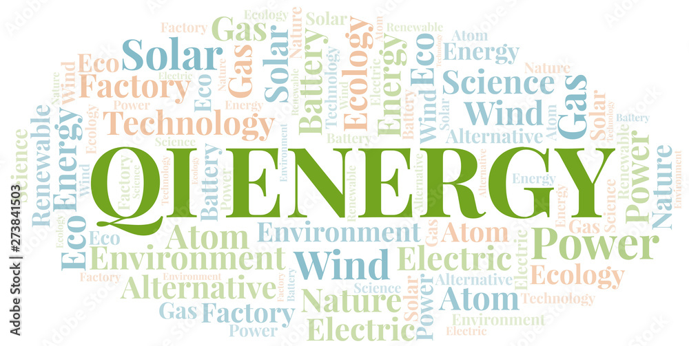 Qi Energy word cloud. Wordcloud made with text only.