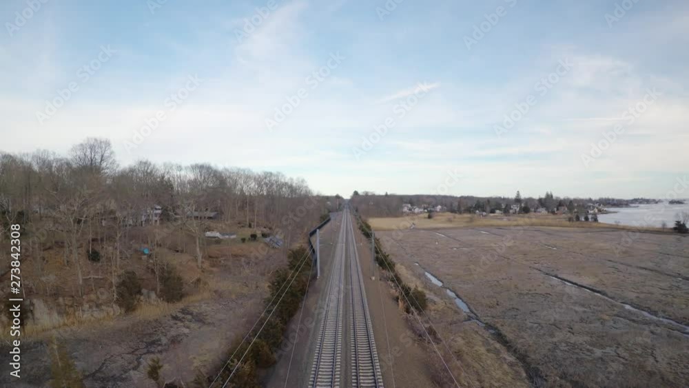 Aerial Dolly Shot Above a Locomotive Passing By Aerial Dolly Shot Above a Locomotive Passing By