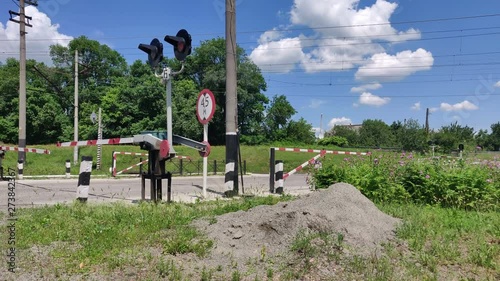 the train passes in the village
