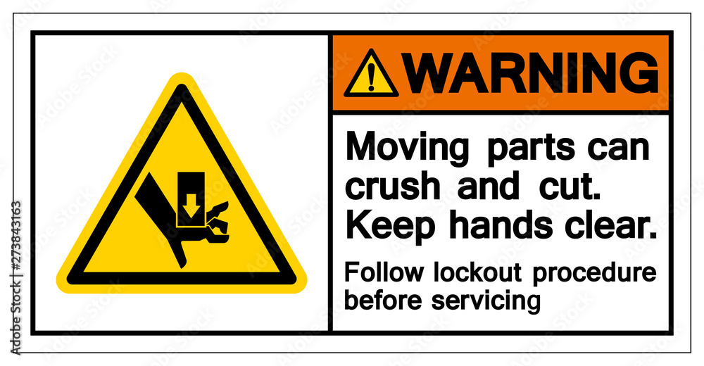 Warning Moving Parts Symbol, Vector Illustration, Isolate On White Background Label. EPS10