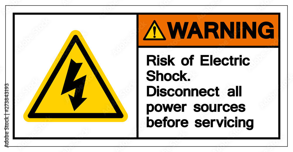Warning Risk Of Electric Shock Symbol, Vector Illustration, Isolate On White Background Icon. EPS10 Warning Risk Of Electric Shock Symbol, Vector Illustration, Isolate On White Background Icon. EPS10