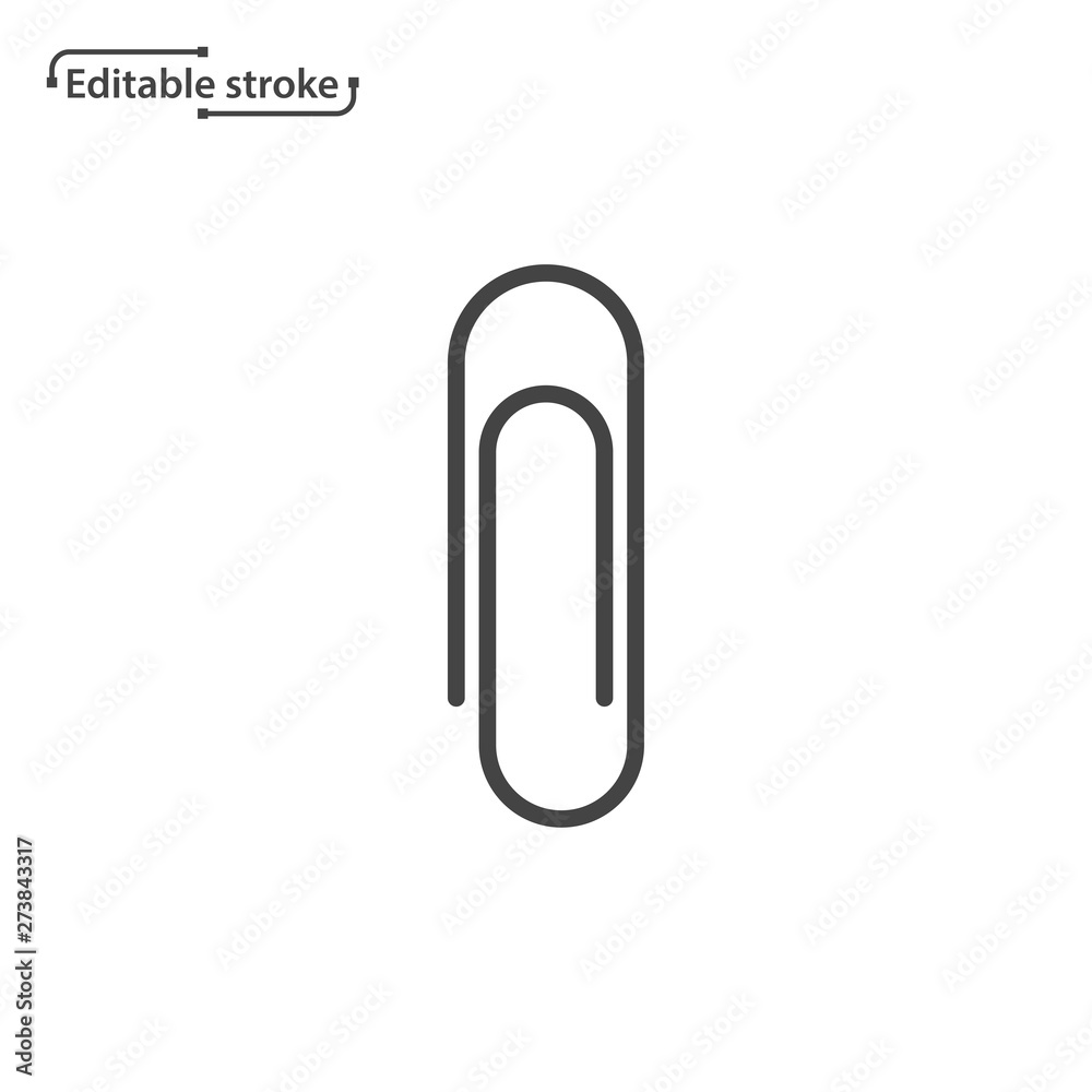 Paper clip line vector icon. Editable stroke. Paper clip line vector icon. Editable stroke.
