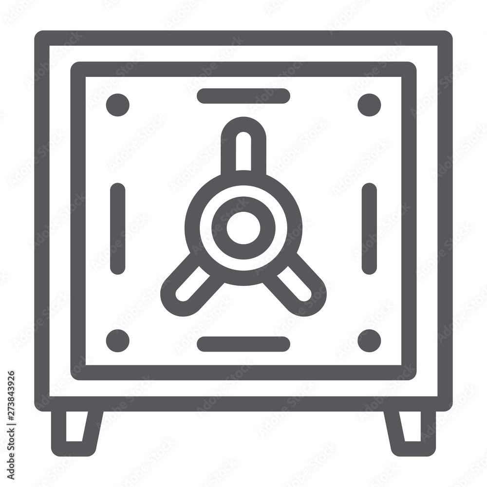 Safe deposit line icon, finance and currency, bank safe sign, vector graphics, a linear pattern on a white background. Safe deposit line icon, finance and currency, bank safe sign, vector graphics, a linear pattern on a white background.