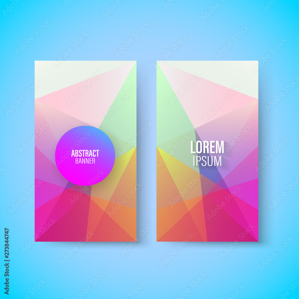 Abstract colorful geometric triangular vertical modern card template, vector Abstract colorful geometric triangular vertical modern card template, vector