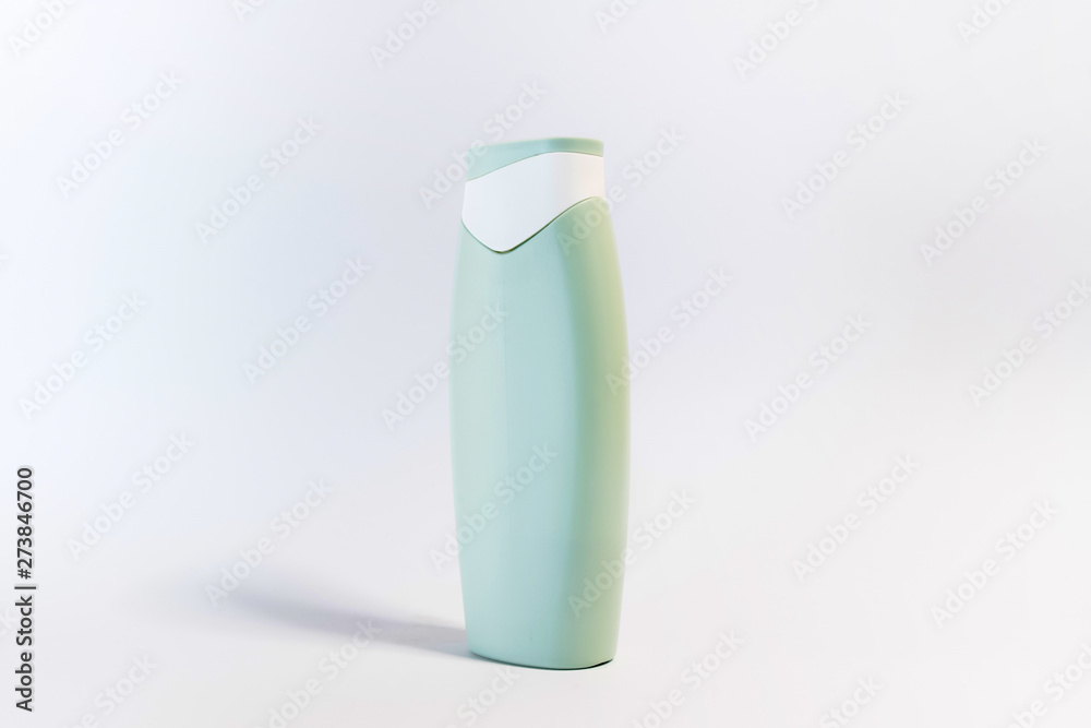 Blank plastic shampoo bottle on white background. Copy space for Blank plastic shampoo bottle on white background. Copy space for