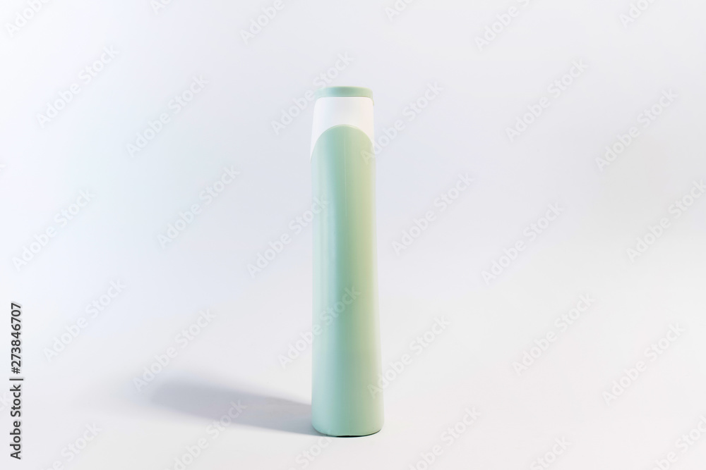 Blank plastic shampoo bottle on white background. Copy space for Blank plastic shampoo bottle on white background. Copy space for