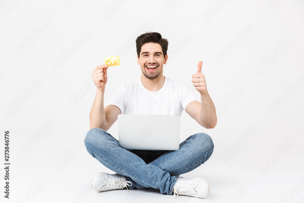 Full length portrait of a cheerful young man Full length portrait of a cheerful young man
