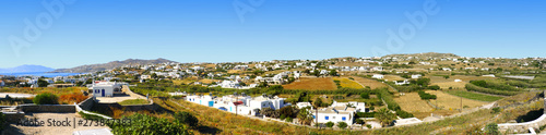 panoramic view of the island of Mykonos (Greece) in the Cyclades in the heart of the Aegean Sea