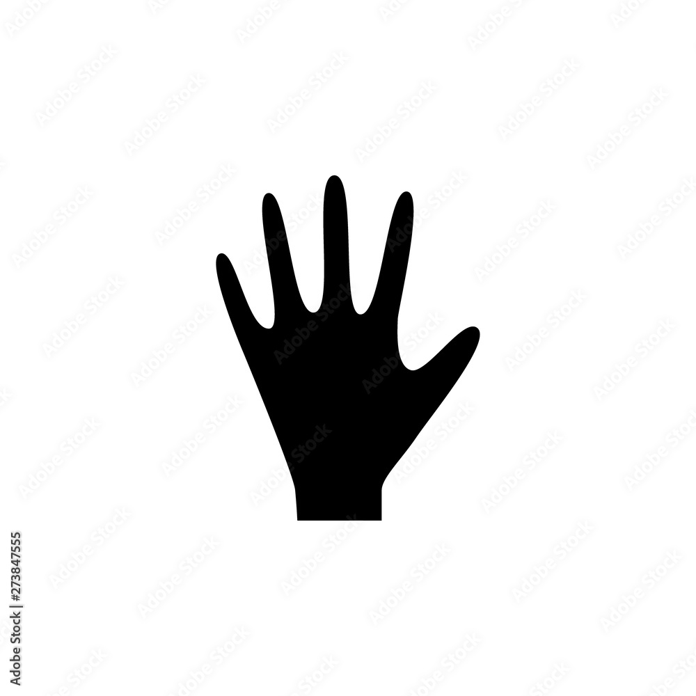Obraz premium Hand simple glyph vector icon. Hand silhouette symbol.