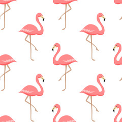 Fototapete Flamingomuster Rosa Flamingos nahtloses Muster  © elentina