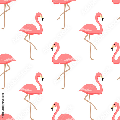  Pink flamingos seamless pattern