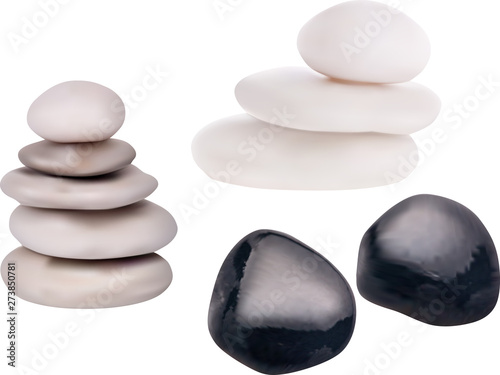 group of isolated stones illustration