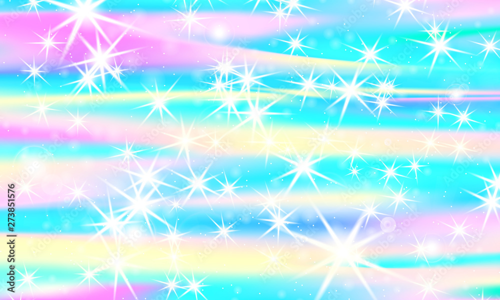 Unicorn rainbow background. Holographic sky Unicorn rainbow background. Holographic sky
