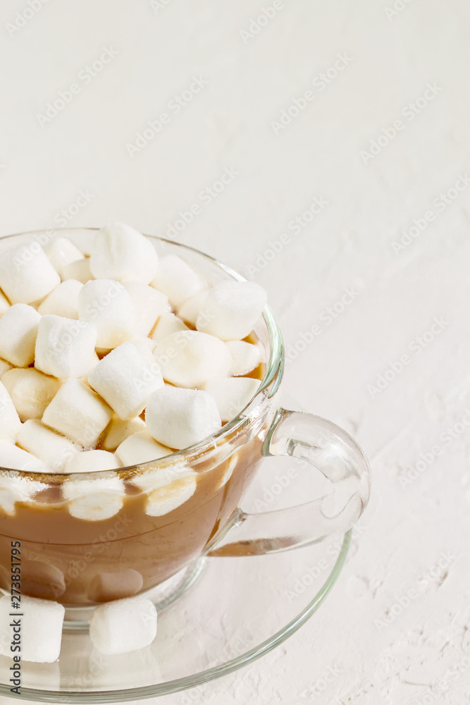 Close up of Cup of hot delicious cocoa drink with marshmallows. Close up of Cup of hot delicious cocoa drink with marshmallows.