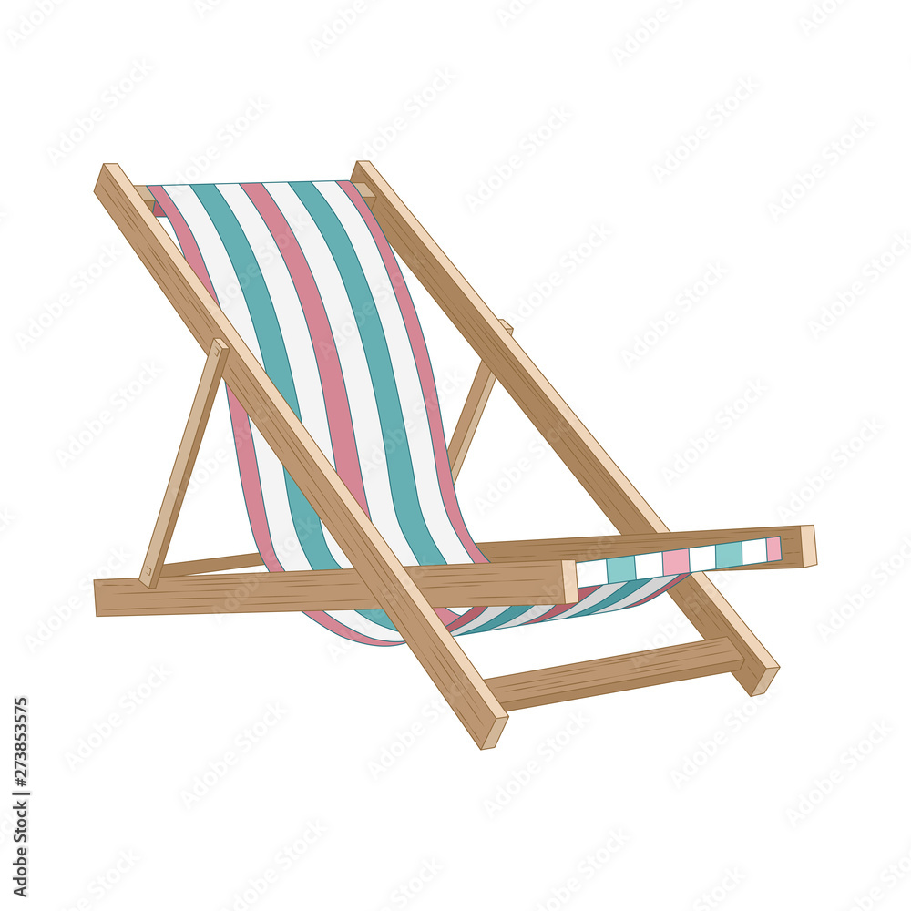 Vector image of a beach chair. Vector image on white background.