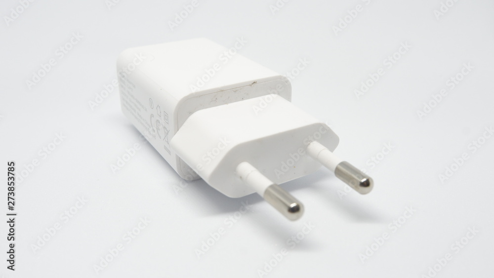 Fototapeta premium Type C Smartphone charger in a plain white background