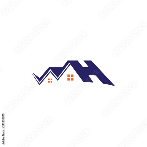 House with the letter H logo template