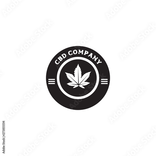 Cannabis logo icon for CBD company logo vector template