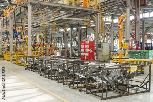 Car Assembly plant. External parts of the car