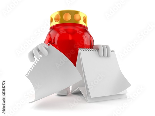 Картината върху платно Grave light character with blank calendar