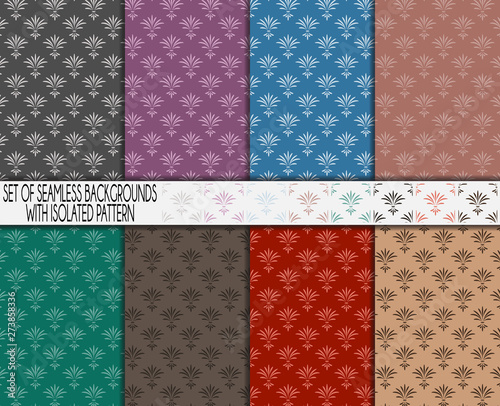 Fond avec motif floral type baroque et vintage - Motif séparé pour utilisation facile et personnalisable sous Illustrator